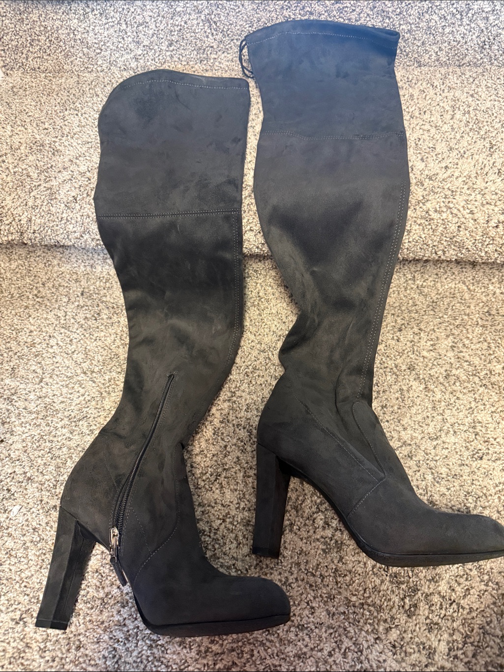 Sam Edelman Black Suede Over-The-Knee High Heel Boots